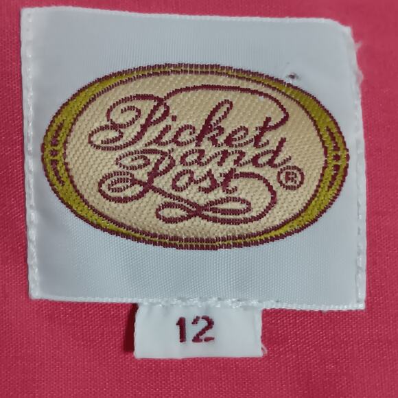 Vintage 80s Picket and Post Shirt Size 12 Pink Short Sleeve Button Down - Picture 9 of 9